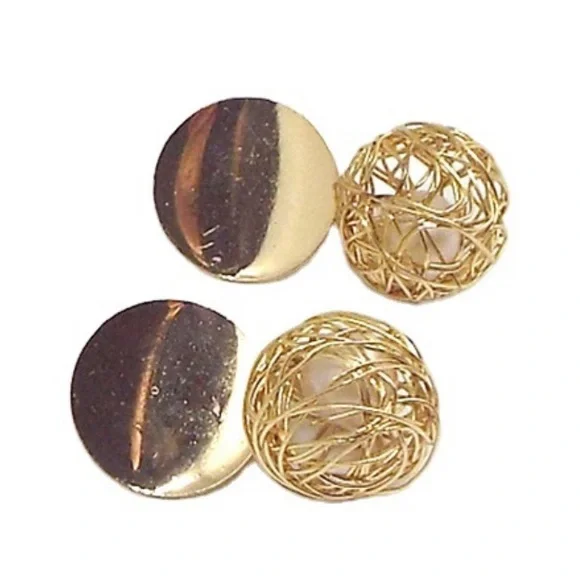 Gold Pearl Nest Drop Earrings - Picture 6 of 13